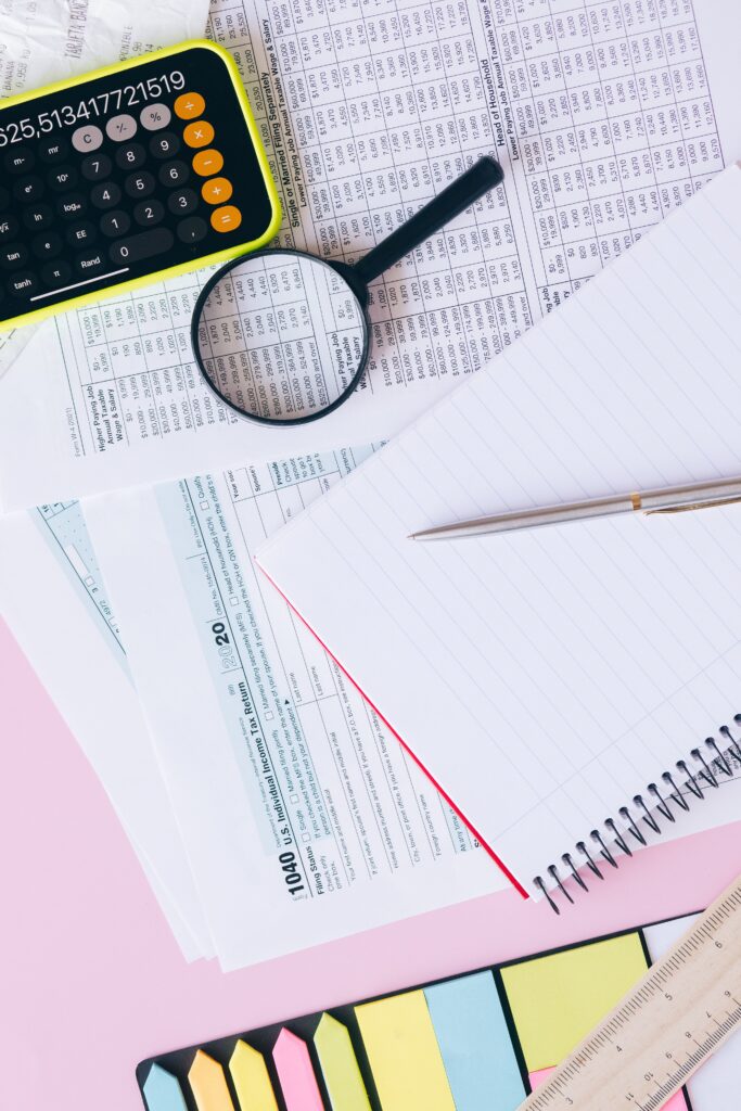 Tax returns and financial statements under review during mortgage underwriting for a self-employed borrower